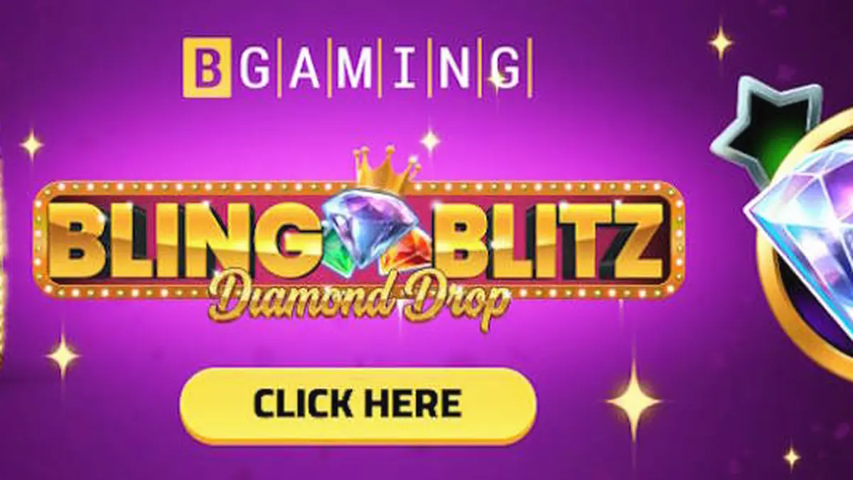Bling Blitz Diamond Drop স্লট গেমের উজ্জ্বল এবং আকর্ষণীয় ইন্টারফেস